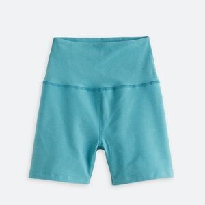 Beyond Yoga teal spacedye keep pace biker shorts